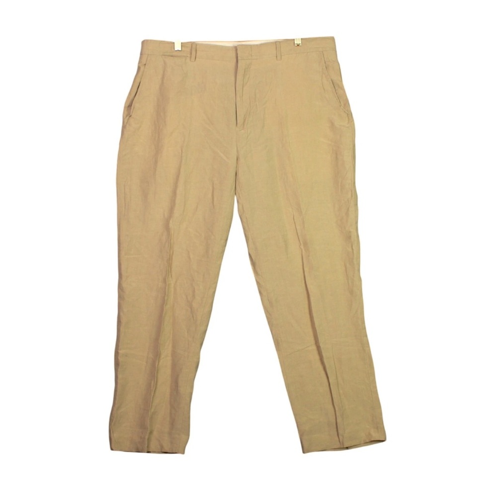 Vintage Polo Ralph Lauren Pant Mens 38x30 Beige Linen Silk Pockets Lightweight